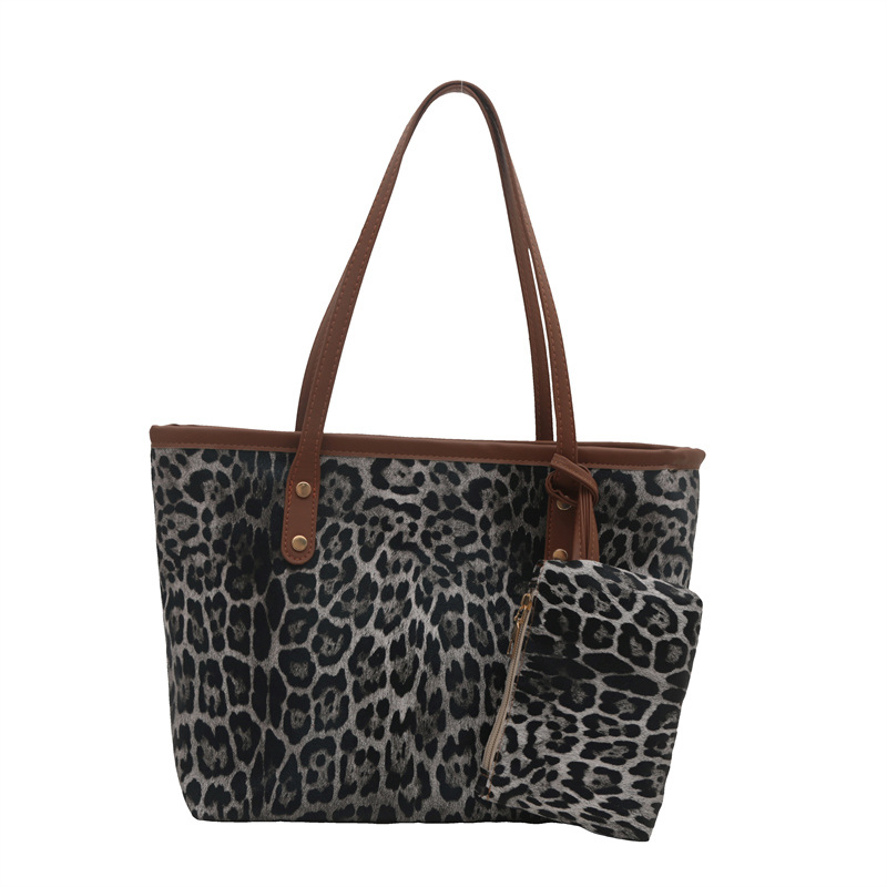 Bolso de gran capacidad de leopardo para mujeres 2024 nueva moda bolso de hombro de moda bolso de mano bolsa de moda bolsa de compras