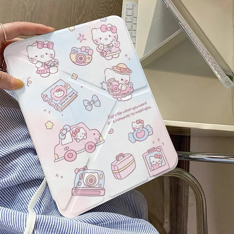 Pink Gradient Kitty Cat Y+ 70% off Ipad10Th Generation Tablet Protective Case Air6 with Pen Slot Mini7 Anti-Fall 10.9