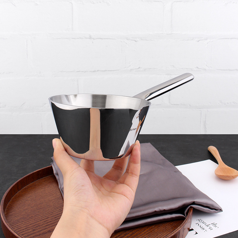 Chockmen Zhuo Deming 18 / 10 aceite de acero inoxidable mini olla de aceite caliente casera pequeña olla de leche con mango