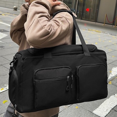 Bolso de equipaje deportivo de gran capacidad, bolso de viaje de corta distancia, bolso de fitness de marca de moda de color en contraste para hombres, bolso multifuncional de todo fósforo