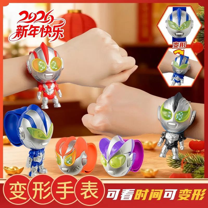 New Year's Gift Hot-Selling Superhero Cool Transforming Doll Electronic Watch That Can Tell the Time, Children's Toy for Boys and Girls