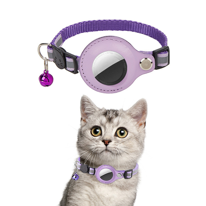 Entrega en stock 24h Airtag Cat Collar reflectante anti-pérdida Lingding Cat Apple Tracking Locator Mascotas