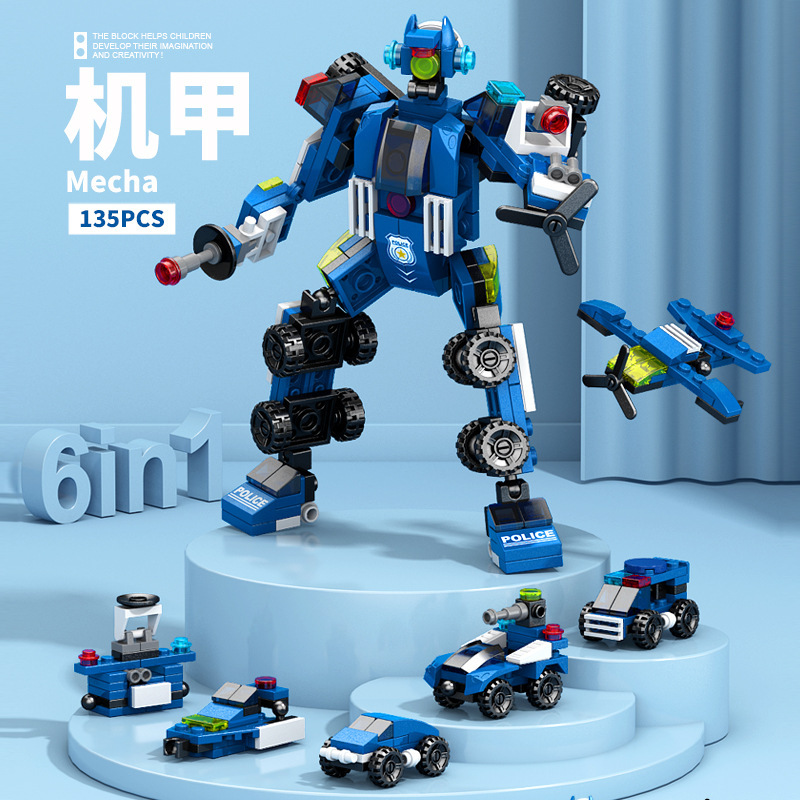Lele Brothers 8970-71 Mecha Dinosaur Liuhe serie de adornos de juguetes de bloques de construcción para niños ensamblados image 20