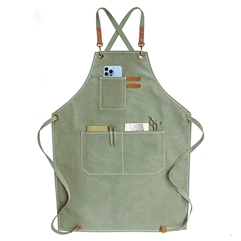 Delantal de lona gruesa para comercio transfronterizo, ajustable, para peluquería, ropa de trabajo, jardinería, carpintería, barista, venta al por mayor