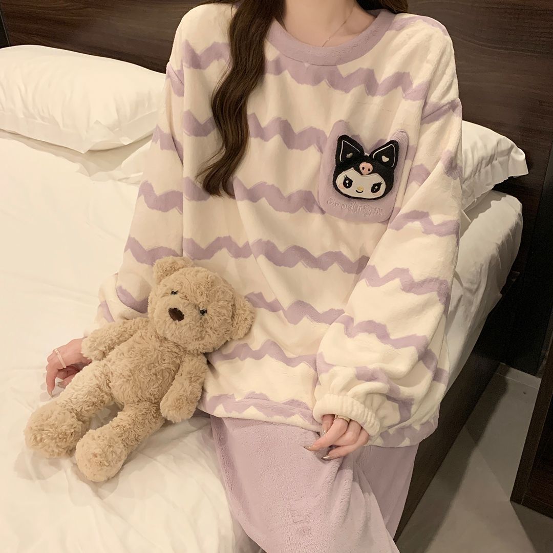 Purple culomi-velvet suit / M