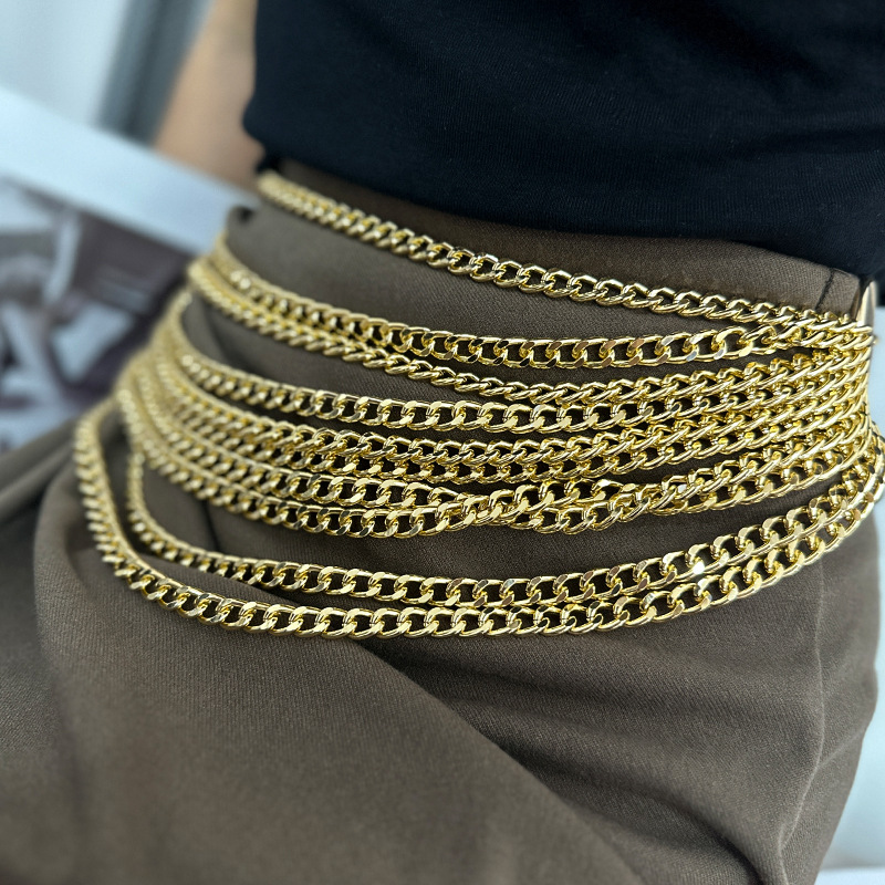 Sweet Solid Color Alloy Chain Women's Waist Chain 1 Piece display picture 1