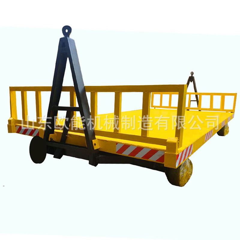 The four round to turn to Heavy Tow Flat trailer customized Factory Goods transport Flat car Forklift Tow Flat car