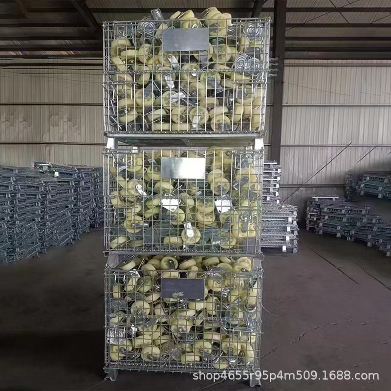 仓储笼折叠铁框周转箱仓储物流笼车美固蝴蝶笼仓库笼分拣筐可加轮