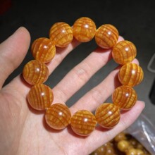正宗东北松明子木手串男长白山北沉香琥珀木全透光血龙木佛珠原木
