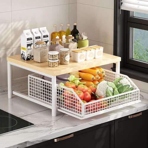 Kitchen vegetable storage rack vegetable basket countertop fruit and vegetable storage rack microwave oven pots and bowls seasoning tool placement table
