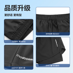 ✅ Men's Swimming Trunks Double-Layer Anti-Embarrassment Beach Swimming Hot Spring Boxer Loose Quick-Drying Shorts Suit Running and Playing