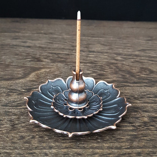 Exquisite Lotus Incense Holder Incense Holder Plate Holder Incense Holder Incense Holder Household Retro Sandalwood Stove Room New Chinese Style Decoration