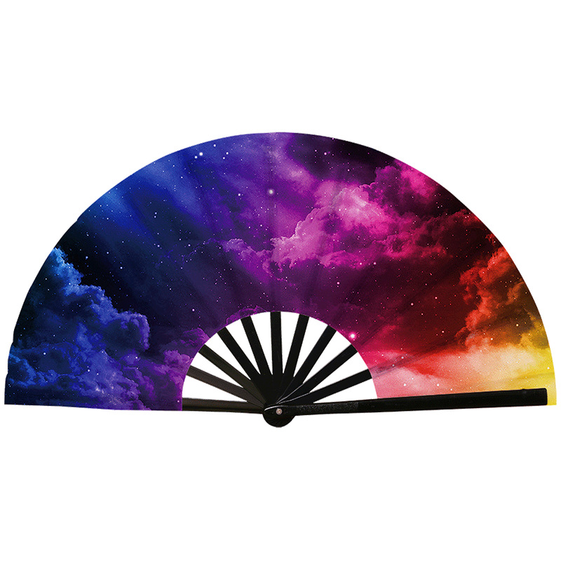 Abanico Plegable de Kung Fu de Plástico, Colorido, para Conciertos y Fiestas