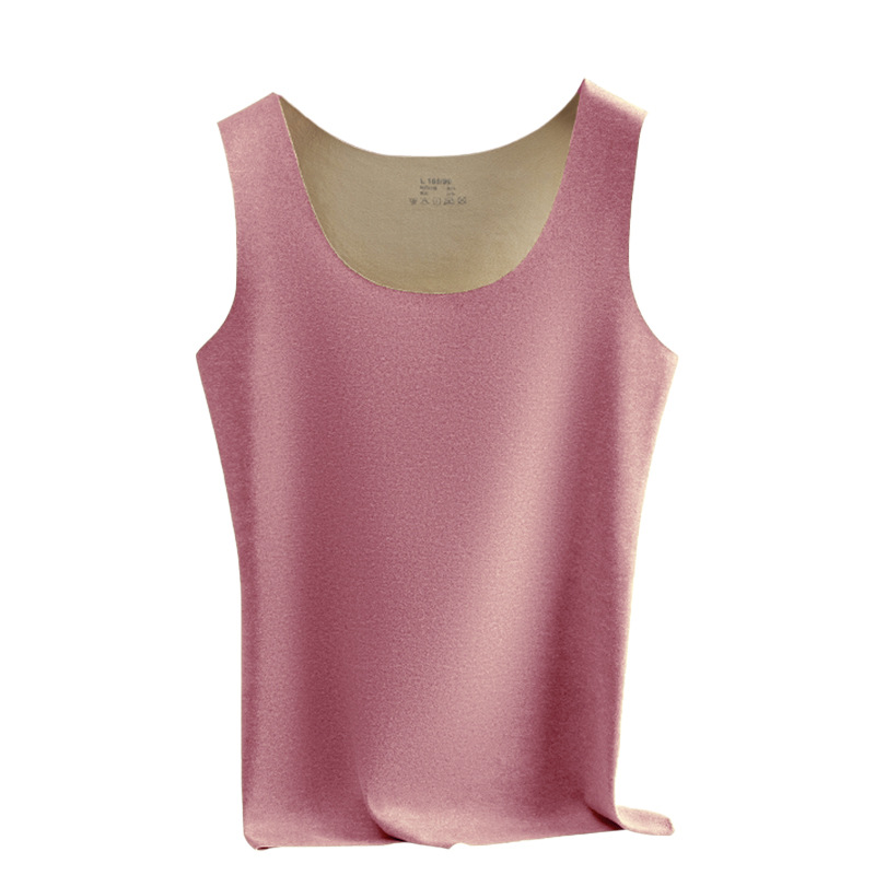 Seamless de Velvet thermal vest women's heating underwear fleece-lined thickened AB surface sleeveless bottoming clothes autumn and winter