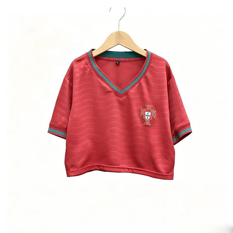 Copa del Mundo España Argentina México versión de fans camiseta de mangas cortas con ombligo brasileño camiseta de mujer image 7