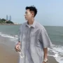 夏季条纹短袖日系衬衣