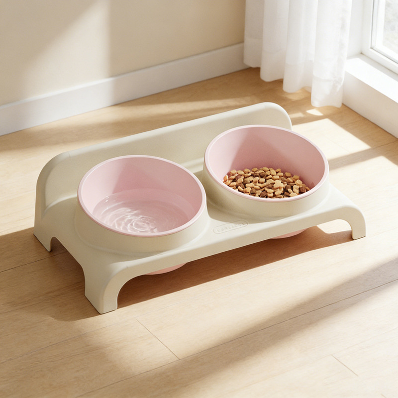Cat Bowl, Cat Food Bowl, Cat Rice Bowl, Cat Food and Drinking Water Double Bowl, Cervical Spine Protection Dog Bowl, Anti-Knock over Pet Feeding Bowl
