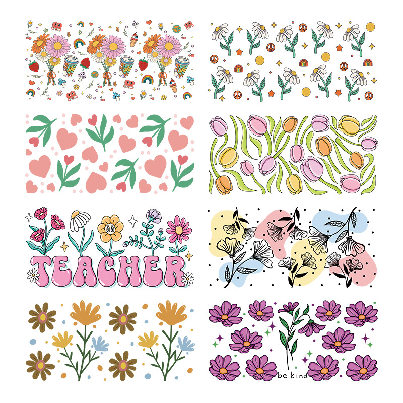 UV转印贴玻璃杯水晶标水晶贴跨境专供16oz琉璃杯专用贴23cmX11cm