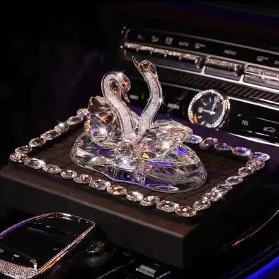 Decoration Perfume, Creative and: Car ornaments - white-swan-diamond-anti-slip-mat