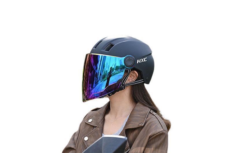 3C Certified Electric Motorcycle Helmet Cute Sunscreen UV Half Helmet