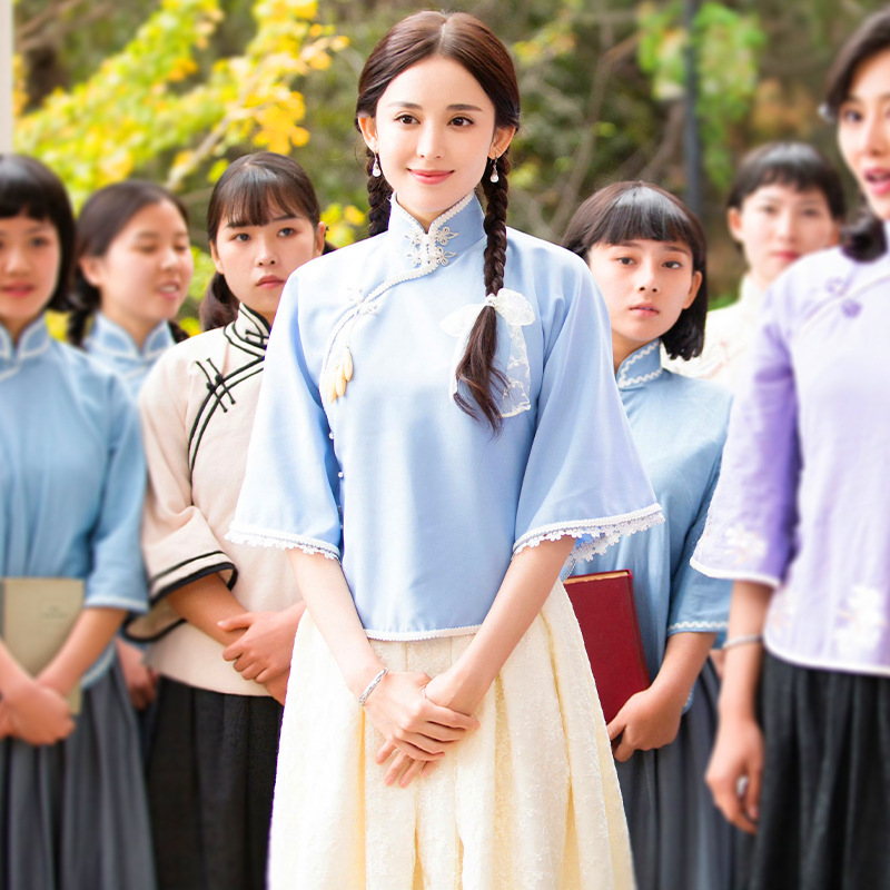 中華民国風学生服、5月4日青少年服、男女レトロ風卒業式制服、合唱朗読コンクールパフォーマンス服|undefined