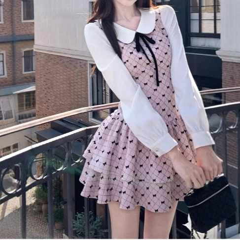 Ballet Girl's Gift/Sweet Daughter Pink Cake Umbrella Swing Dress