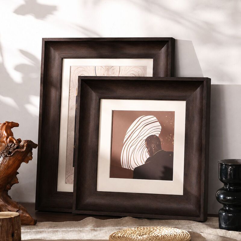 American retro oil painting frame, square photo frame, decorative ornament, wooden calligraphy frame, oil painting mounting frame, wide-edge photo frame
