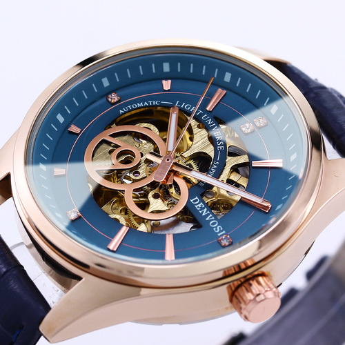 Danfushi Men's Automatic Mechanical Watch, Men's Mechanical Bracelet Watch, One-Time Shipping, Hollow Night Light Watch
