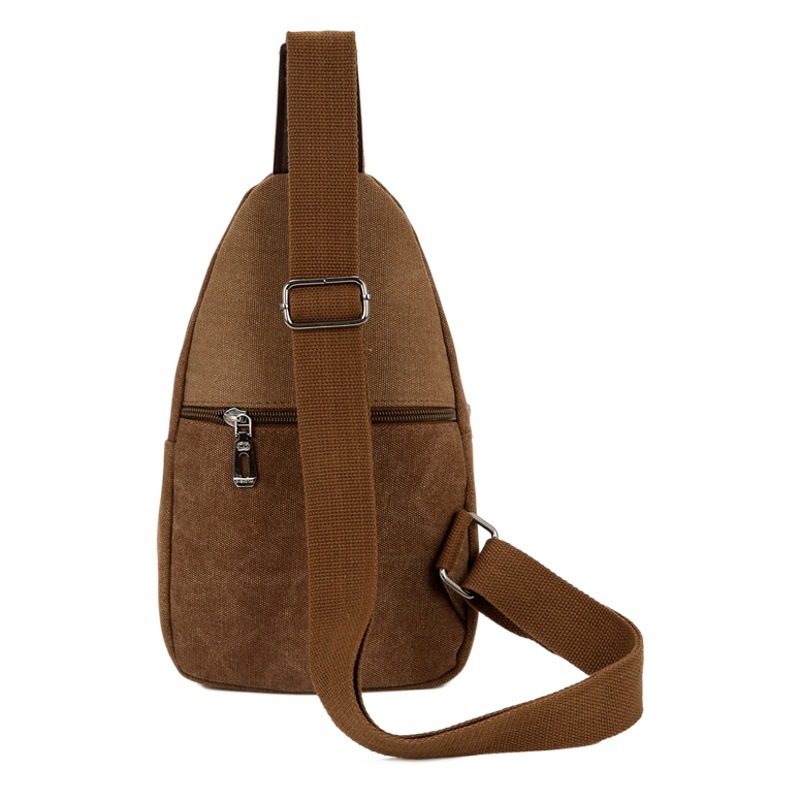 Men's Canvas Chest Bag, Multifunctional Shoulder Bag, Practical and Wear-Resistant, Multi-Layer Crossbody Bag, Anti-Theft Crossbody Bag