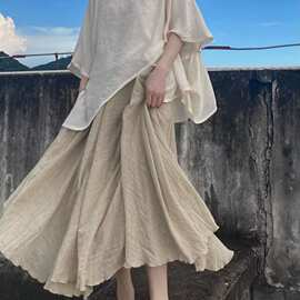 禅意茶服仙女飘逸汉服女夏季宽松文艺茶服汉元素超仙半身裙中国风