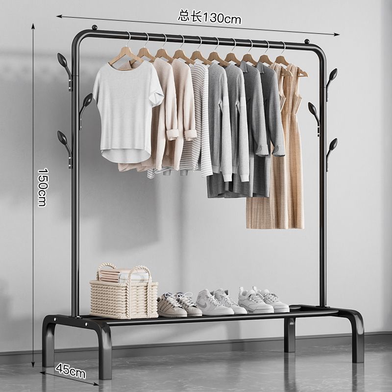 Percha de secado de ropa de piso dormitorio doméstico colgar ropa plegable de una sola varilla simple dormitorio interior móvil percha de sombrero