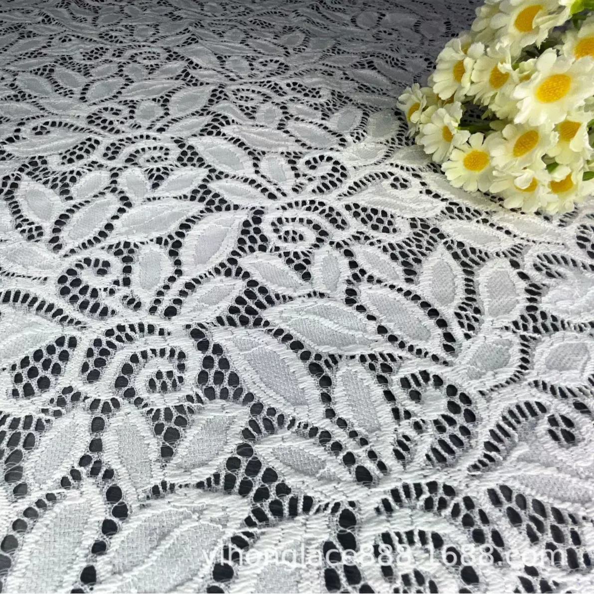 工厂批发立体弹力压纱蕾丝春夏秋旗袍柔软亲肤连衣裙蕾丝面料