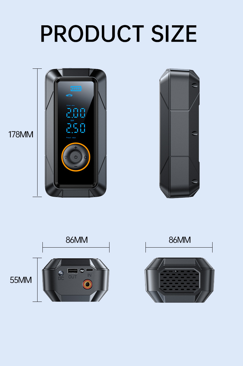 [Pl01] Cross-Border Car Air Pump, Portable Wireless Inflator, Automatic High-Pressure Inflator for Car Tires