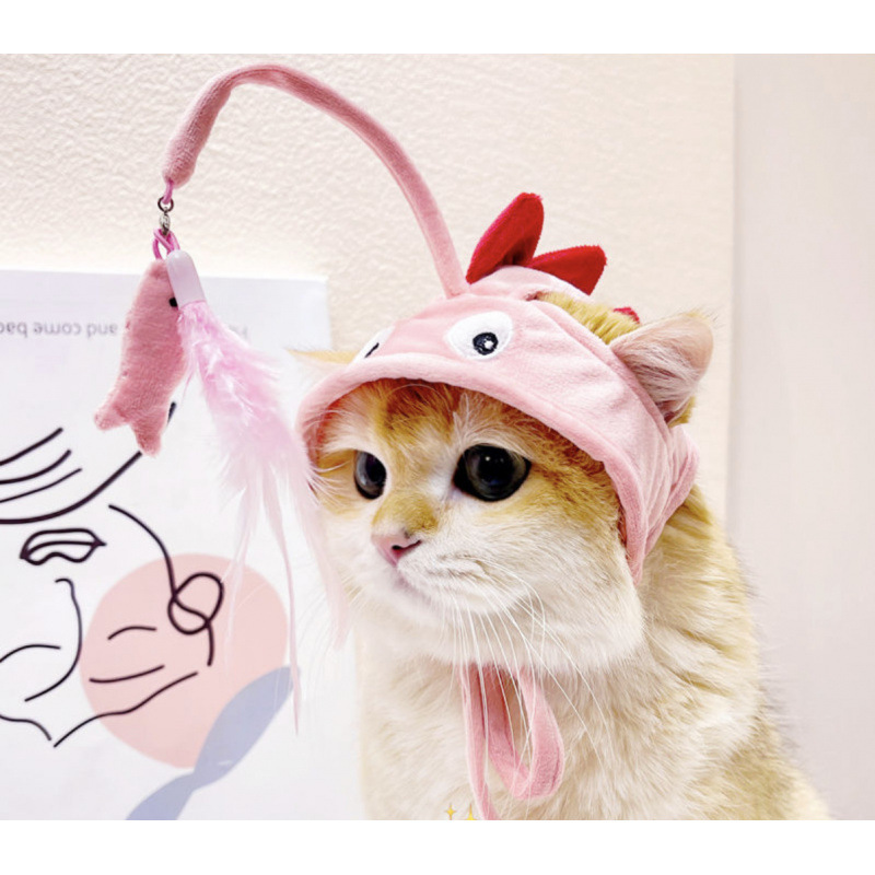 宠物帽子猫咪头套可爱小熊头饰小型犬狗狗青蛙狮子花朵头饰兔耳朵|undefined