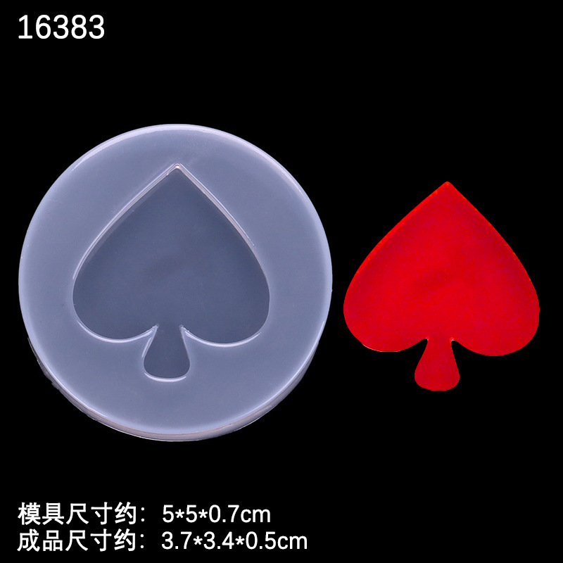 Hecho en casa Tarjeta de Poker melocotón rojo pieza cuadrada Negro melocotón ciruela espejo de epoxi molde de silicona cristal epoxi Cenicero Decoración