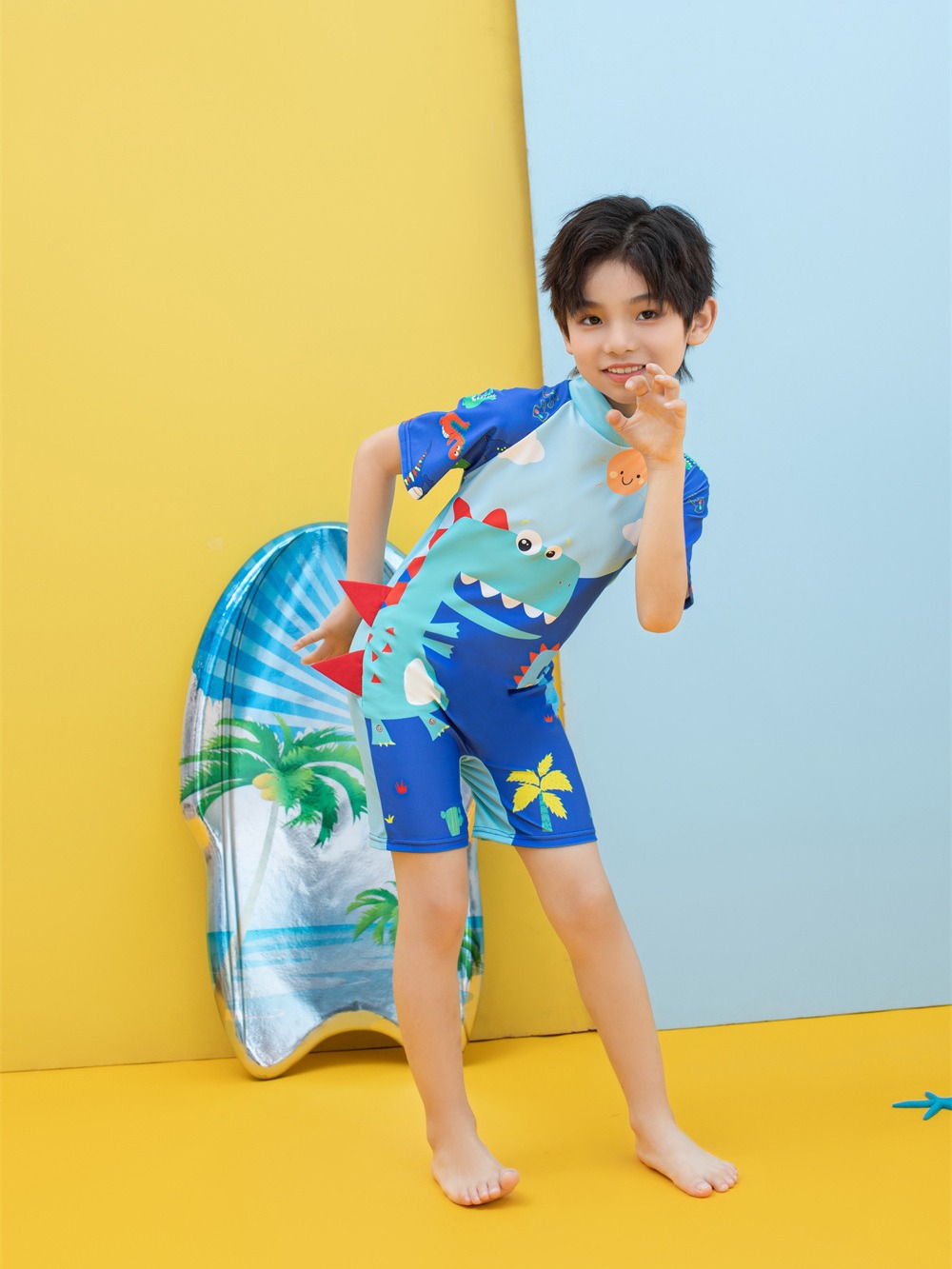 Traje de baño para niños traje de baño para niños mediano y grande traje de baño para niños de aguas termales traje de baño para niños traje de surf para bebés manga corta