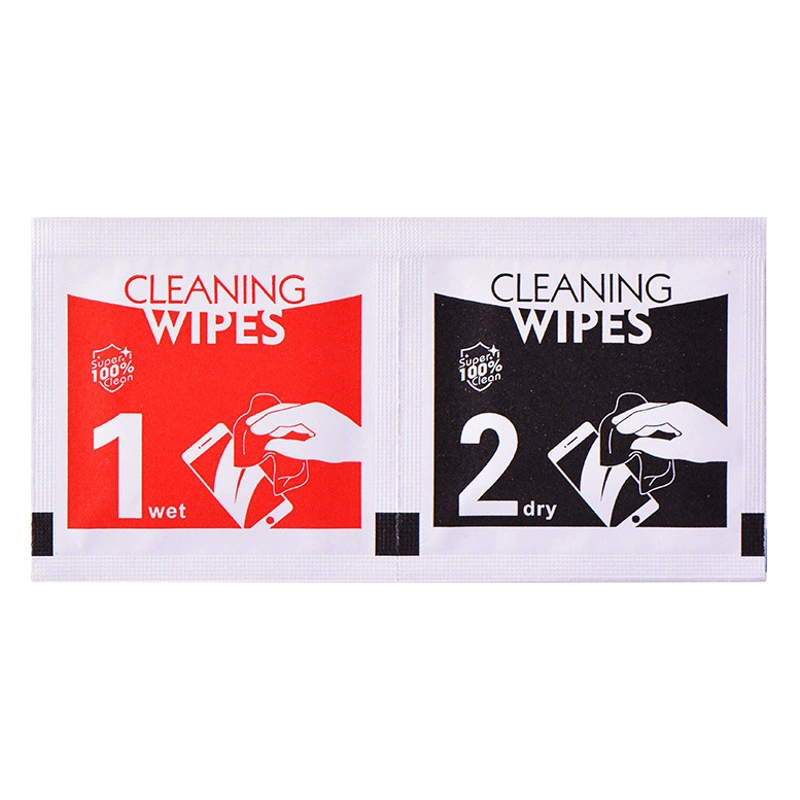 Мешок для спирта 1 + 2 влажный и сухой мешок закаленная пленка для мобильного телефона вспомогательный комплект костюм наклейки для удаления пыли спирт ватный диск