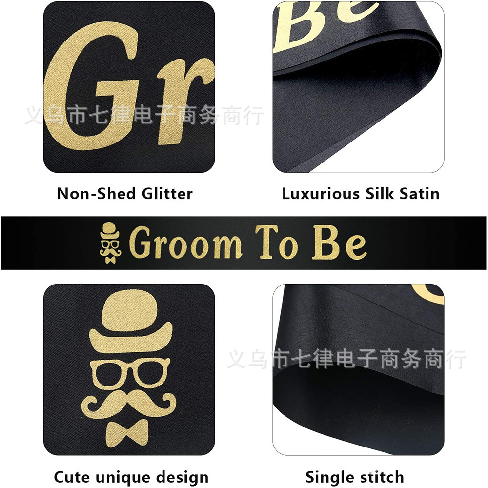 Novio a ser insignia de cinturón ceremonial Insignia de correa de hombro Novia de la despedida de soltero para ser insignia de cinturón ceremonial