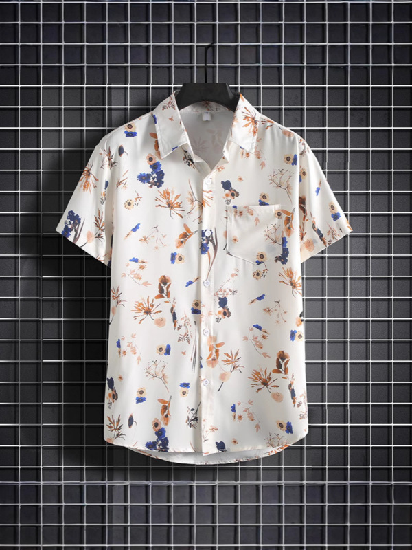 クロスボーダー半袖花柄シャツ海南島服ビーチウェア三亜ハワイ風タイ旅行男性カップルカジュアルルーズ|undefined
