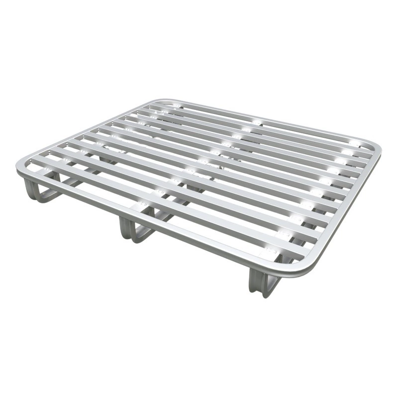 Металлические стальные железные поддоны для складского хранения с оцинкованными закругленными углами, усиленные для использования на полу, для самозагрузки вилочными погрузчиками.