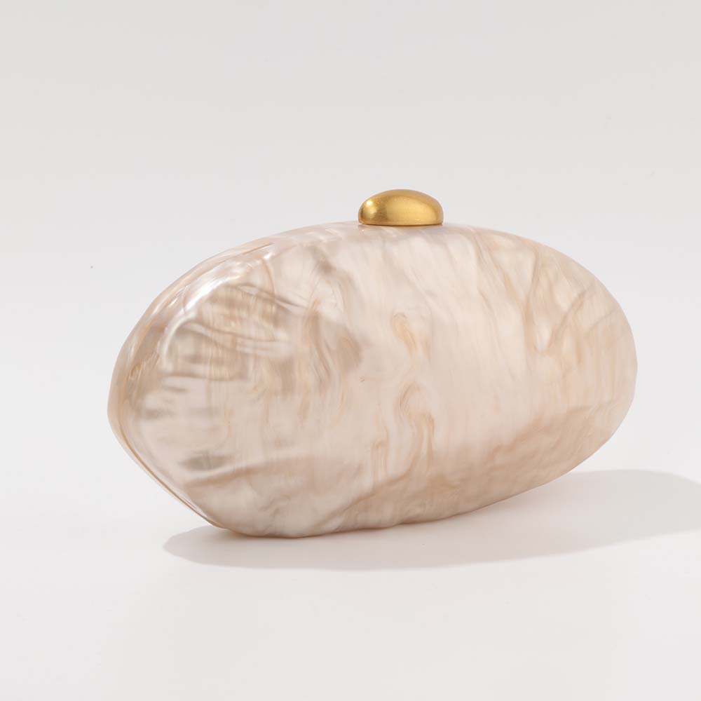 Elegante borsa a tracolla a forma di conchiglia in acrilico: pochette di ispirazione vintage per matrimoni, feste e uso quotidiano_voghion.com