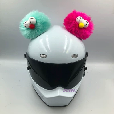 Motosiklet dəbilqələri Decoration Motorcycle Electric Vehicle Motorcycle - one-size-fits-all-funny-ball-light-green-rose-red-helmet-not-included