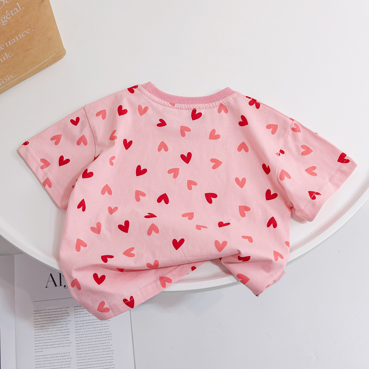 Girl'S Gender Simple Style Style Simple Style Heart Shape Cotton T-shirts & Blouses