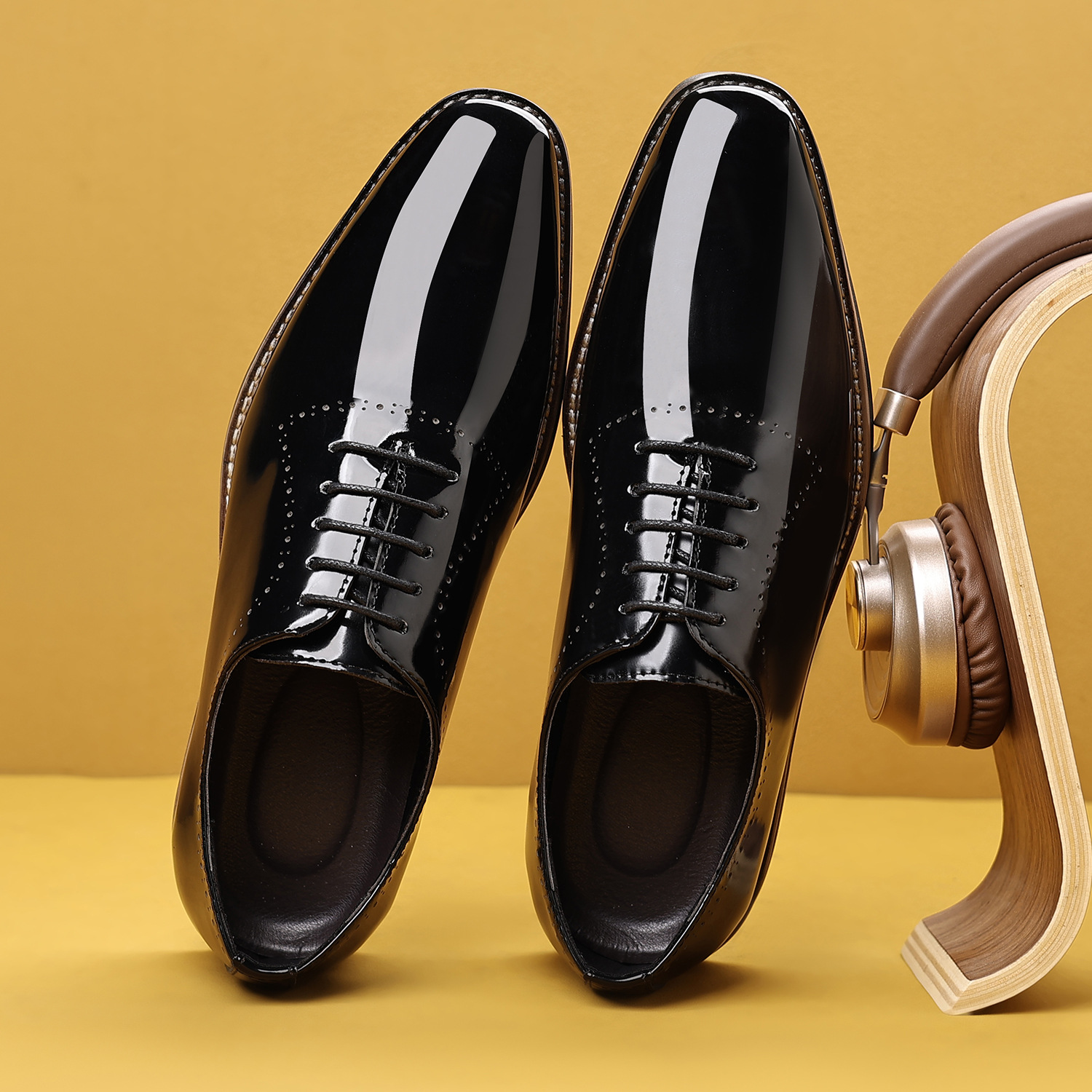 7903 Cross-border Men's New Autumn Shoes, Lace-up British Style Patent Leather Shoes (Yumei Ruijie Series)_vogvips.com