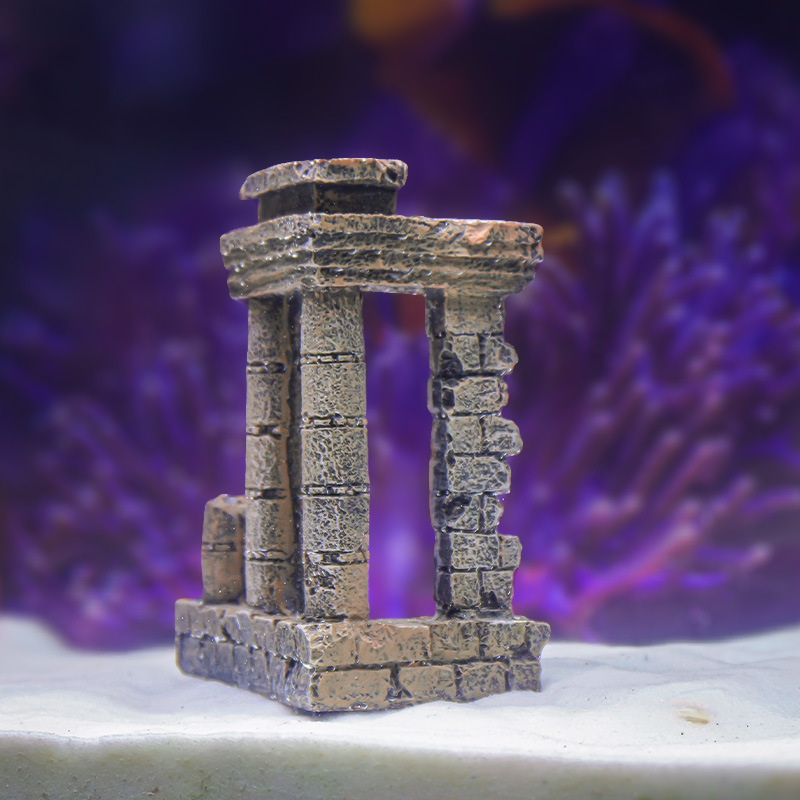 Simulación de columna romana rota, acuario de paisajismo, decoración de acuarios, peces y camarones para evitar la creatividad, venta caliente de péndulo transfronterizo