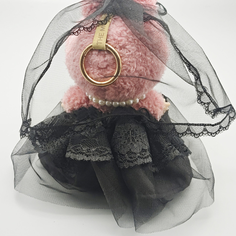 17cm ラブブ服 labubu マクロン ブラック ウェディングドレス 3点セット 交換用着せ替えベビー服|undefined