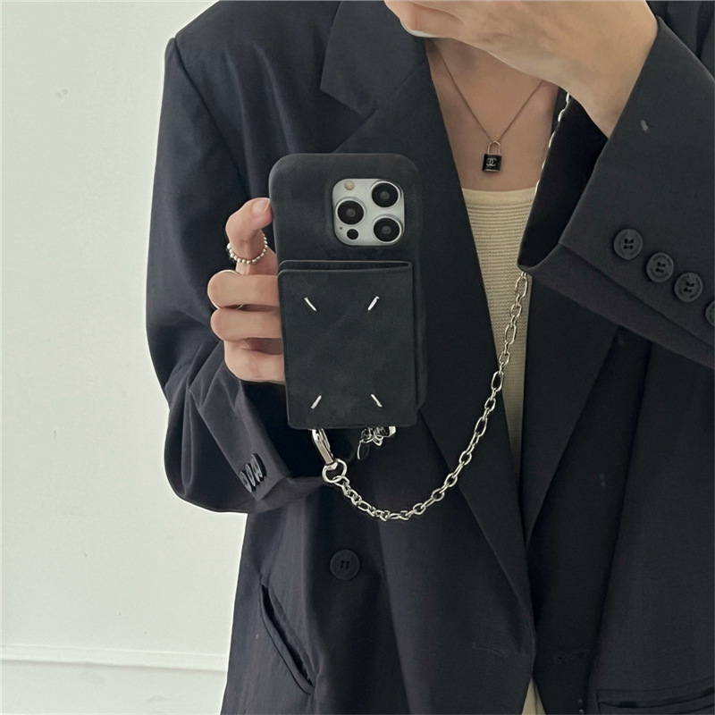 Hand-stitching card cross-body-black