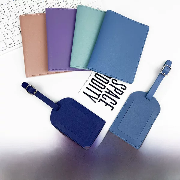 cross-border pu leather passport cover luggage tag passbook holder passbook bag luggage tag suit