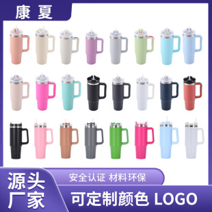 Cross-border generation second generation 30oz car cup large capacity stainless steel thermos cup portable car ice cup with straw