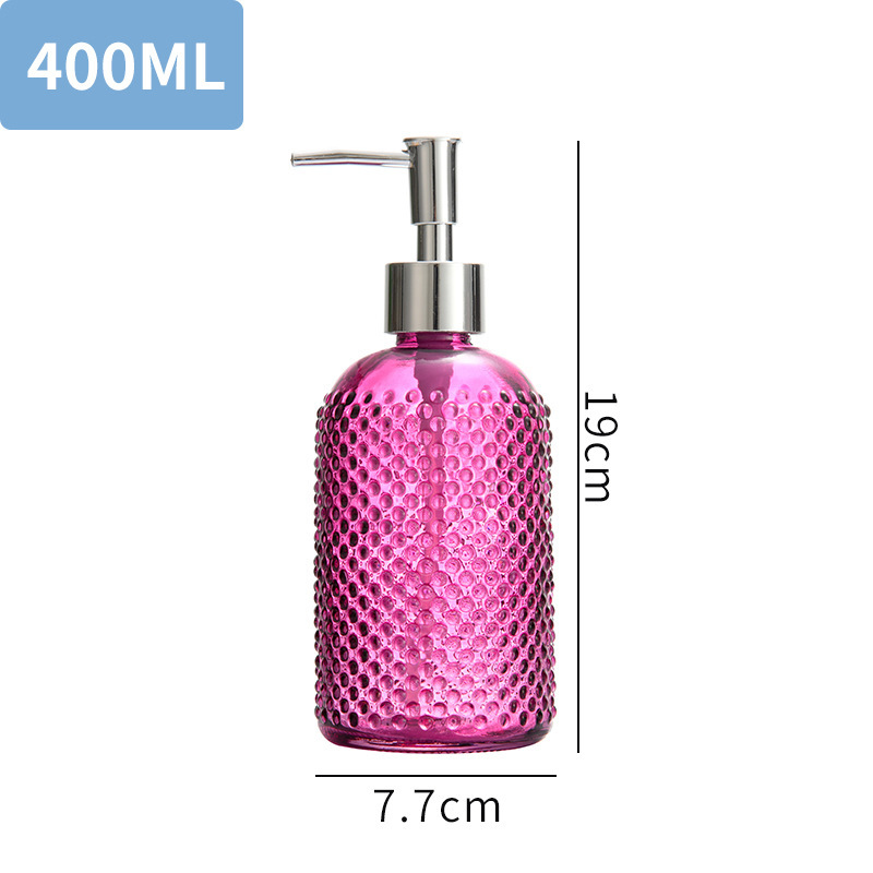 Botella de desinfectante de manos de presión Botella vacía de vidrio baño champú baño cosméticos botella de loción dividida